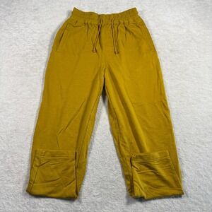 Street Scenes Joggers Womens L Mustard Yellow Cotton Drawstring‎ Sweatpants New
